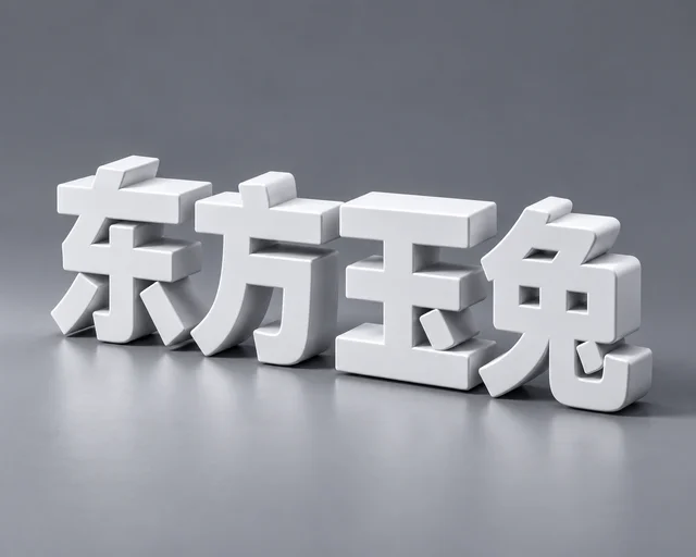东方玉兔立体文字